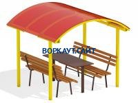 Стол и лавки под навесом МАФ 4005 в Улане-Удэ