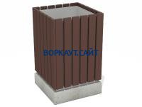 Урна деревянная квадратная с бетонным основанием МАФ 1633 в Улане-Удэ