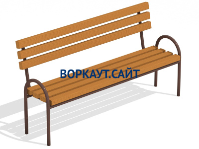 Парковая лавочка со спинкой МАФ 1605 в Улане-Удэ