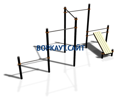 Воркаут комплекс разноуровневых турников со скамьей для пресса ВС-37 в Улане-Удэ