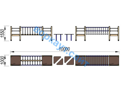 Детский спортивный комплекс Двойной мостик ДСК 3115 в Улане-Удэ