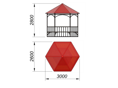 Беседка с лавками и полом МАФ 4122 в Улане-Удэ