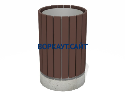 Урна деревянная круглая с бетонным основанием МАФ 1632 в Улане-Удэ