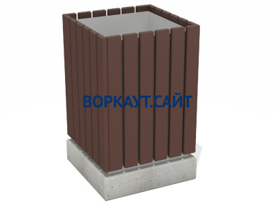 Урна деревянная квадратная с бетонным основанием МАФ 1633 в Улане-Удэ